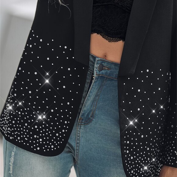 Rhinestone Long Sleeve Blazer Coat - Picture 5 of 5